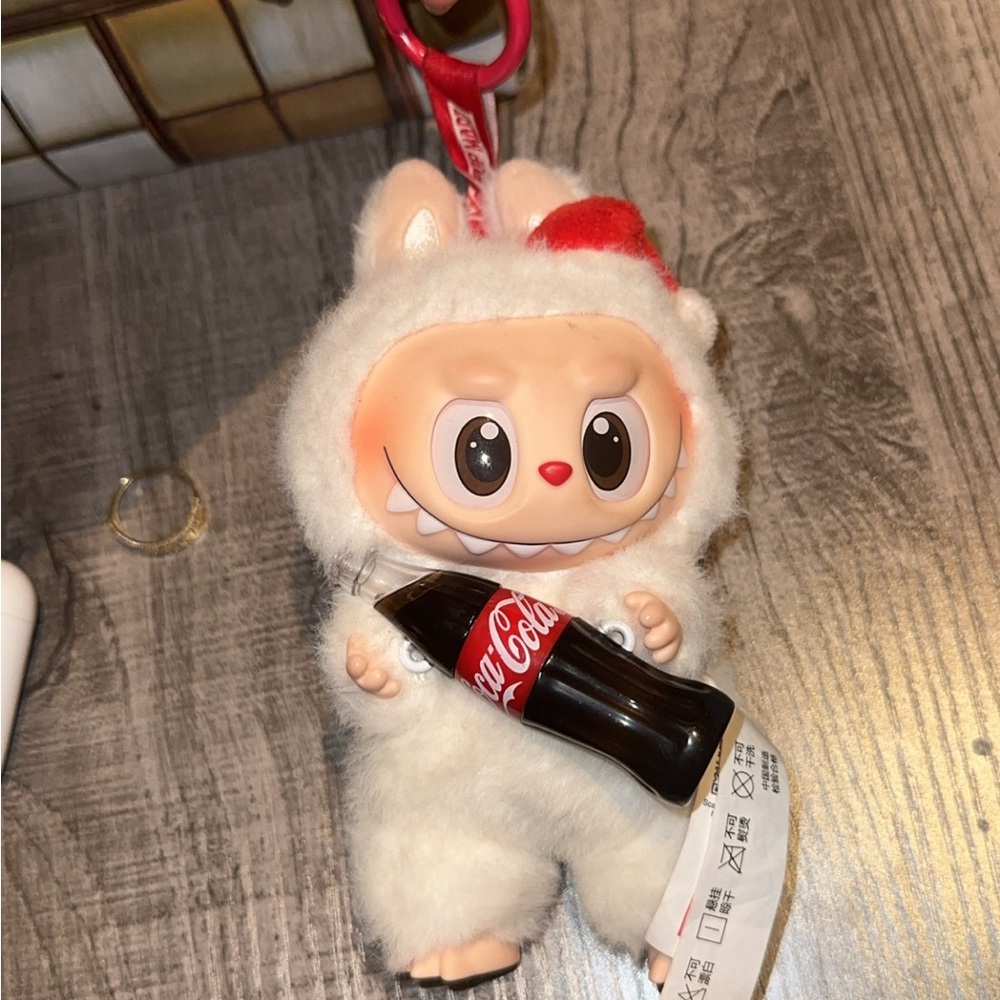 Authentic Labubu Coca-Cola Plush Toy with Bottle